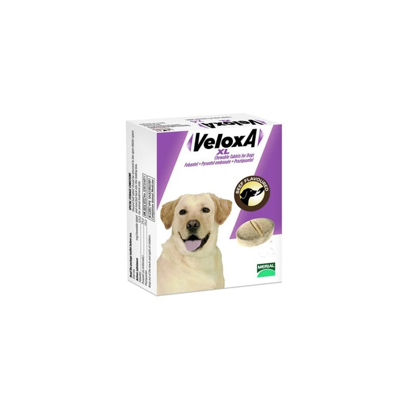 VELOXA - VERMIFUGE CHIEN +17,5KG GOÛT BOEUF 2CP