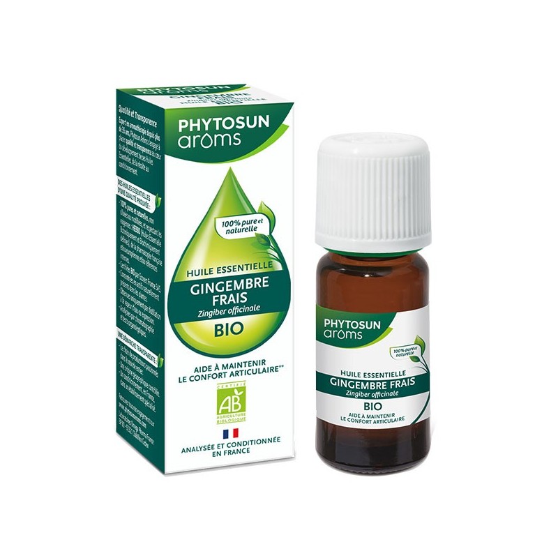 Phytosun Arôms – Huile essentielle Gingembre frais Bio – 5 ml
