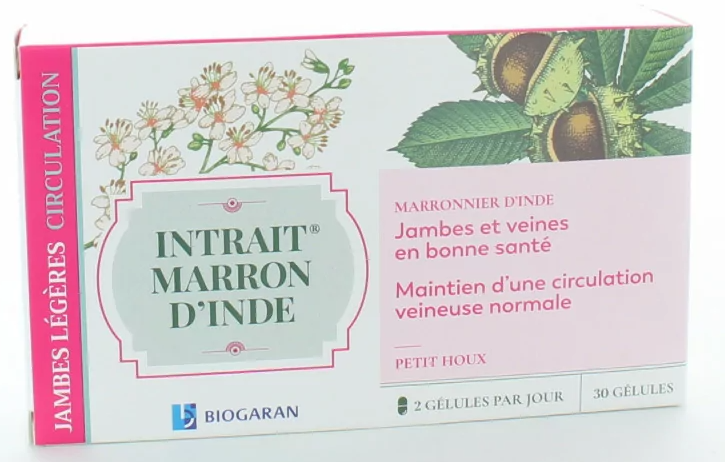 Intrait Marron d'Inde Jambes légères Circulation – 30 gélules